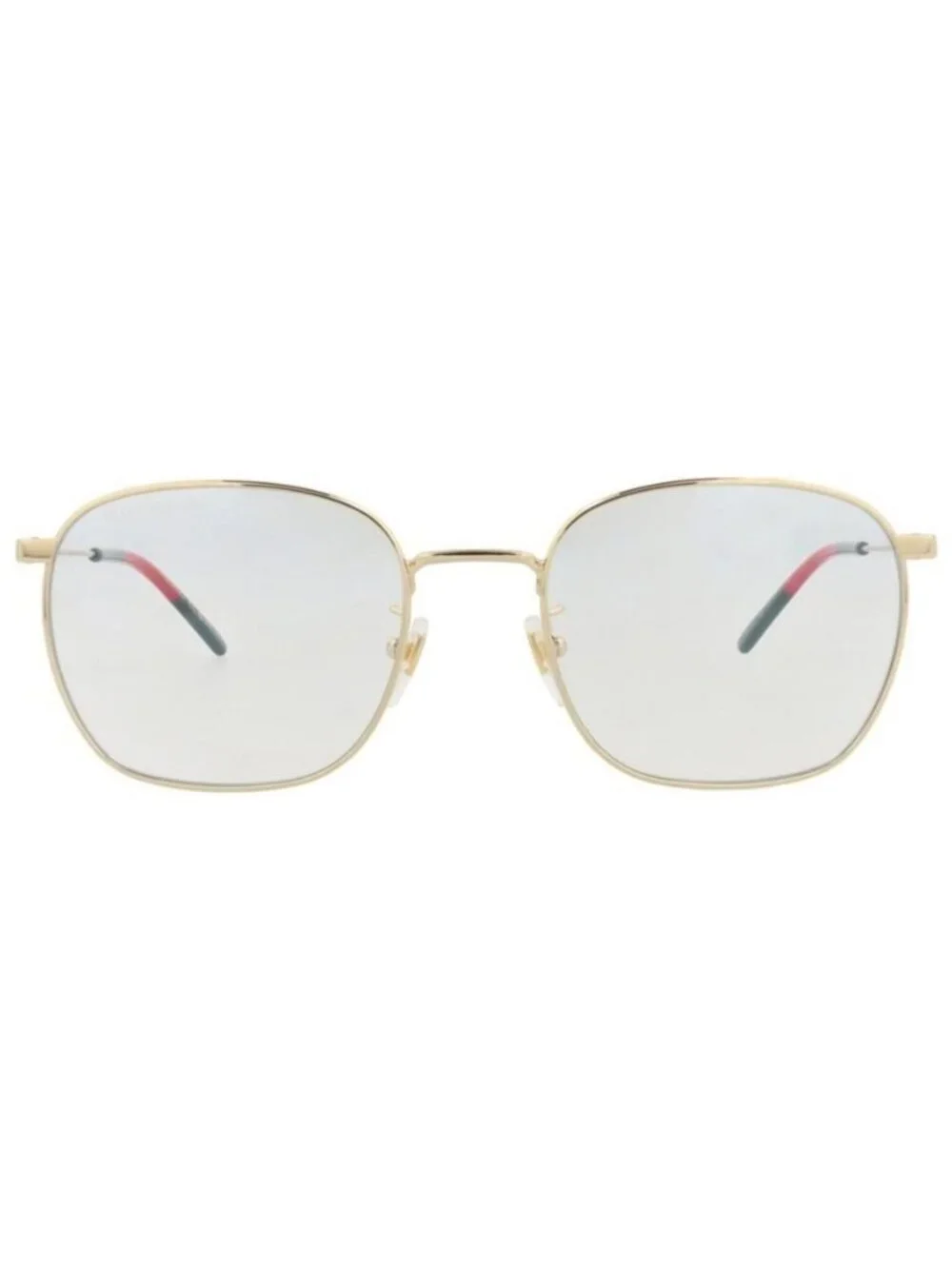 New Gucci Mens Square/Rectangle Gold Gold Transparent Fashion Designer Eyeglasse
